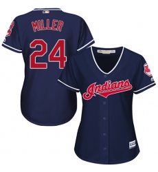 Women's Majestic Cleveland Indians #24 Andrew Miller Authentic Navy Blue Alternate 1 Cool Base MLB Jersey