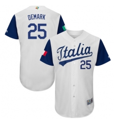 Men's Italy Baseball Majestic #25 Mike DeMark White 2017 World Baseball Classic Authentic Team Jersey