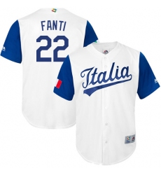 Men's Italy Baseball Majestic #22 Nick Fanti White 2017 World Baseball Classic Replica Team Jersey