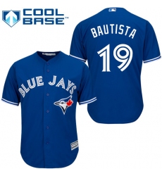 Men's Majestic Toronto Blue Jays #19 Jose Bautista Replica Blue Alternate MLB Jersey