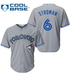 Youth Majestic Toronto Blue Jays #6 Marcus Stroman Replica Grey Road MLB Jersey