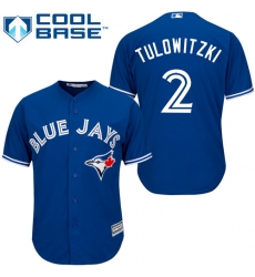 Women's Majestic Toronto Blue Jays #2 Troy Tulowitzki Authentic Blue MLB Jersey