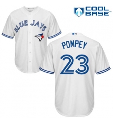 Men's Majestic Toronto Blue Jays #23 Dalton Pompey Replica White Home MLB Jersey