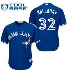 Men's Majestic Toronto Blue Jays #32 Roy Halladay Replica Blue Alternate MLB Jersey