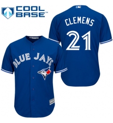 Men's Majestic Toronto Blue Jays #21 Roger Clemens Replica Blue Alternate MLB Jersey