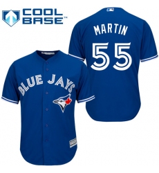 Women's Majestic Toronto Blue Jays #55 Russell Martin Replica Blue MLB Jersey