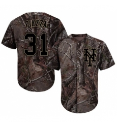 Men's Majestic New York Mets #31 Mike Piazza Authentic Camo Realtree Collection Flex Base MLB Jersey
