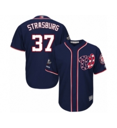 Youth Washington Nationals #37 Stephen Strasburg Authentic Navy Blue Alternate 2 Cool Base 2019 World Series Champions Baseball Jersey