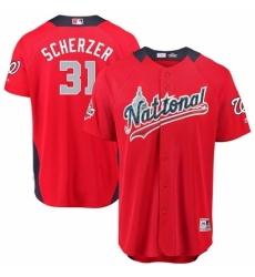 Men's Majestic Washington Nationals #31 Max Scherzer Game Red National League 2018 MLB All-Star MLB Jersey