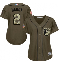 Women's Majestic Baltimore Orioles #2 J.J. Hardy Authentic Green Salute to Service MLB Jersey