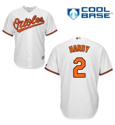 Youth Majestic Baltimore Orioles #2 J.J. Hardy Authentic White Home Cool Base MLB Jersey