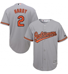 Youth Majestic Baltimore Orioles #2 J.J. Hardy Replica Grey Road Cool Base MLB Jersey