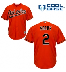 Youth Majestic Baltimore Orioles #2 J.J. Hardy Replica Orange Alternate Cool Base MLB Jersey