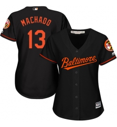 Women's Majestic Baltimore Orioles #13 Manny Machado Authentic Black Alternate Cool Base MLB Jersey