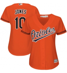 Women's Majestic Baltimore Orioles #10 Adam Jones Authentic Orange Alternate Cool Base MLB Jersey