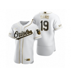 Men's Baltimore Orioles #19 Chris Davis Nike White Authentic Golden Edition Jersey