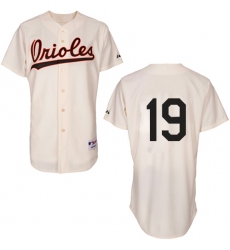 Men's Majestic Baltimore Orioles #19 Chris Davis Authentic Cream 1954 Turn Back The Clock MLB Jersey