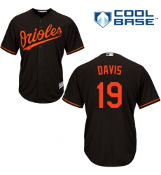 Men's Majestic Baltimore Orioles #19 Chris Davis Replica Black Alternate Cool Base MLB Jersey