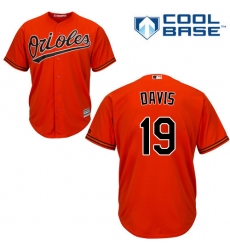 Men's Majestic Baltimore Orioles #19 Chris Davis Replica Orange Alternate Cool Base MLB Jersey