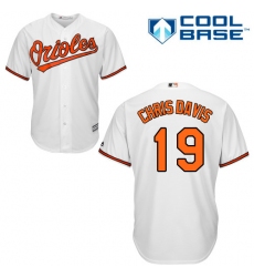 Men's Majestic Baltimore Orioles #19 Chris Davis Replica White Home Cool Base MLB Jersey