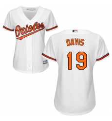 Women's Majestic Baltimore Orioles #19 Chris Davis Authentic White Home Cool Base MLB Jersey