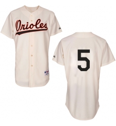 Men's Majestic Baltimore Orioles #5 Brooks Robinson Authentic Cream 1954 Turn Back The Clock MLB Jersey