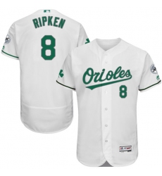 Men's Majestic Baltimore Orioles #8 Cal Ripken White Celtic Flexbase Authentic Collection MLB Jersey