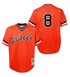 Men's Mitchell and Ness Baltimore Orioles #8 Cal Ripken Authentic Orange Throwback MLB Jersey