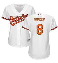 Women's Majestic Baltimore Orioles #8 Cal Ripken Authentic White Home Cool Base MLB Jersey