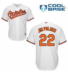 Men's Majestic Baltimore Orioles #22 Jim Palmer Replica White Home Cool Base MLB Jersey