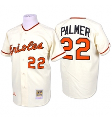 Men's Mitchell and Ness Baltimore Orioles #22 Jim Palmer Replica Cream Throwback MLB Jersey