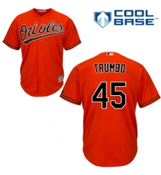 Men's Majestic Baltimore Orioles #45 Mark Trumbo Replica Orange Alternate Cool Base MLB Jersey