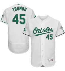 Men's Majestic Baltimore Orioles #45 Mark Trumbo White Celtic Flexbase Authentic Collection MLB Jersey