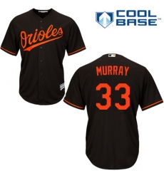 Men's Majestic Baltimore Orioles #33 Eddie Murray Replica Black Alternate Cool Base MLB Jersey