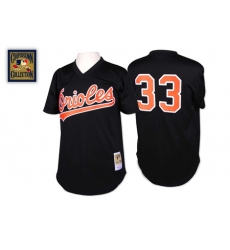 Men's Mitchell and Ness Baltimore Orioles #33 Eddie Murray Replica Black Throwback MLB Jersey