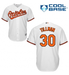 Men's Majestic Baltimore Orioles #30 Chris Tillman Replica White Home Cool Base MLB Jersey