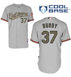 Men's Majestic Baltimore Orioles #37 Dylan Bundy Replica Grey USMC Cool Base MLB Jersey