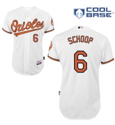 Men's Majestic Baltimore Orioles #6 Jonathan Schoop Replica White Home Cool Base MLB Jersey