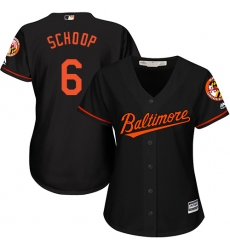 Women's Majestic Baltimore Orioles #6 Jonathan Schoop Authentic Black Alternate Cool Base MLB Jersey