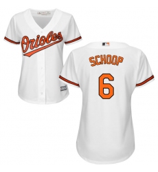 Women's Majestic Baltimore Orioles #6 Jonathan Schoop Authentic White Home Cool Base MLB Jersey