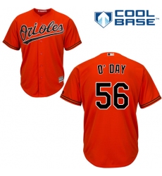 Men's Majestic Baltimore Orioles #56 Darren O'Day Replica Orange Alternate Cool Base MLB Jersey