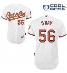 Men's Majestic Baltimore Orioles #56 Darren O'Day Replica White Home Cool Base MLB Jersey