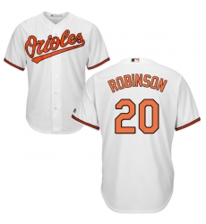 Men's Majestic Baltimore Orioles #20 Frank Robinson Replica White Home Cool Base MLB Jersey