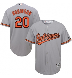 Youth Majestic Baltimore Orioles #20 Frank Robinson Authentic Grey Road Cool Base MLB Jersey