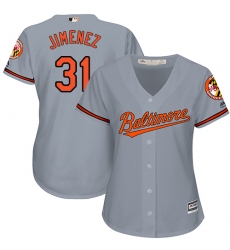 Women's Majestic Baltimore Orioles #31 Ubaldo Jimenez Authentic Grey Road Cool Base MLB Jersey