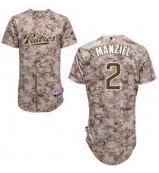 Men's Majestic San Diego Padres #2 Johnny Manziel Authentic Camo Alternate 2 Cool Base MLB Jersey