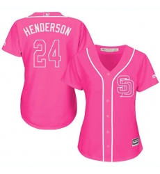 Women's Majestic San Diego Padres #24 Rickey Henderson Replica Pink Fashion Cool Base MLB Jersey
