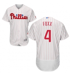 Men's Majestic Philadelphia Phillies #4 Jimmy Foxx White Home Flex Base Authentic Collection MLB Jersey