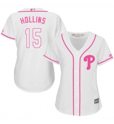 Women's Majestic Philadelphia Phillies #15 Dave Hollins Authentic White Fashion Cool Base MLB Jersey