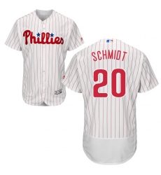 Men's Majestic Philadelphia Phillies #20 Mike Schmidt White Home Flex Base Authentic Collection MLB Jersey